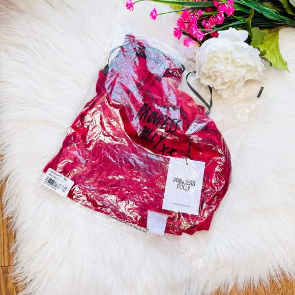 Princess Polly Red Velvet Tank Top - Picture 6 of 7